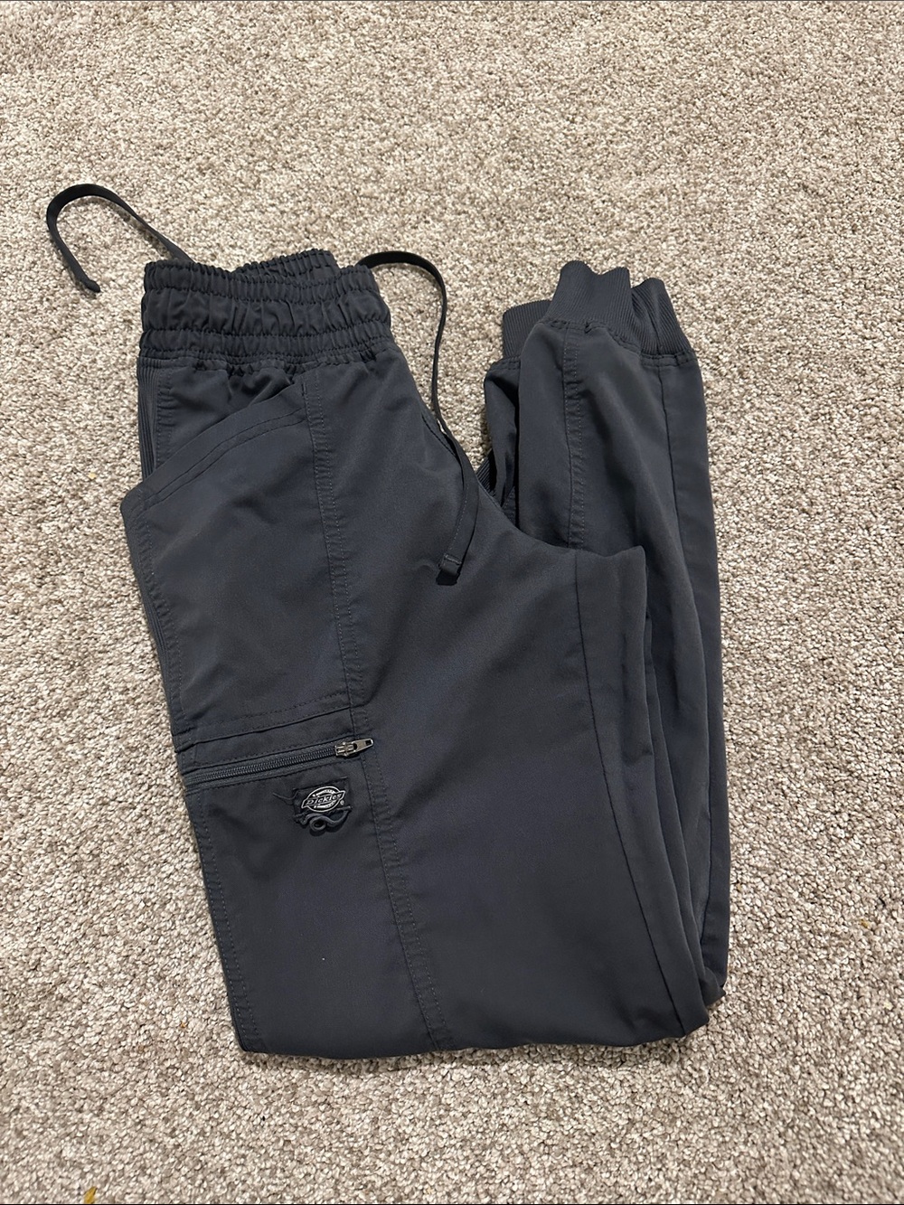 Dickies Black Cargo Jogger Pants with Drawstring Waist